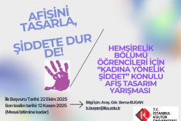 HEMŞİRELİK BÖLÜMÜ ÖĞRENCİLERİMİZ İÇİN “KADINA YÖNELİK ŞİDDET” KONULU AFİŞ TASARIM YARIŞMASI BAŞLADI!